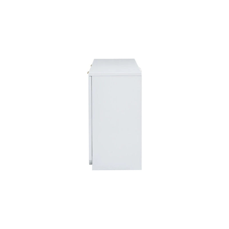 Armoire de rangement avec portes à rayures texturées – Noir / Blanc / Bleu marine, assemblage par 1 personne