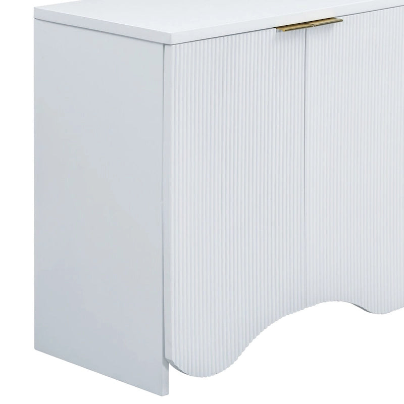 Armoire de rangement avec portes à rayures texturées – Noir / Blanc / Bleu marine, assemblage par 1 personne