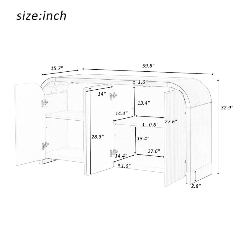 Armoire à 4 portes avec étagères réglables Bleu marine / Blanc / Noir