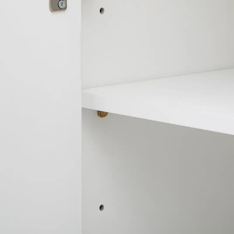 Armoire à 4 portes avec étagères réglables Bleu marine / Blanc / Noir