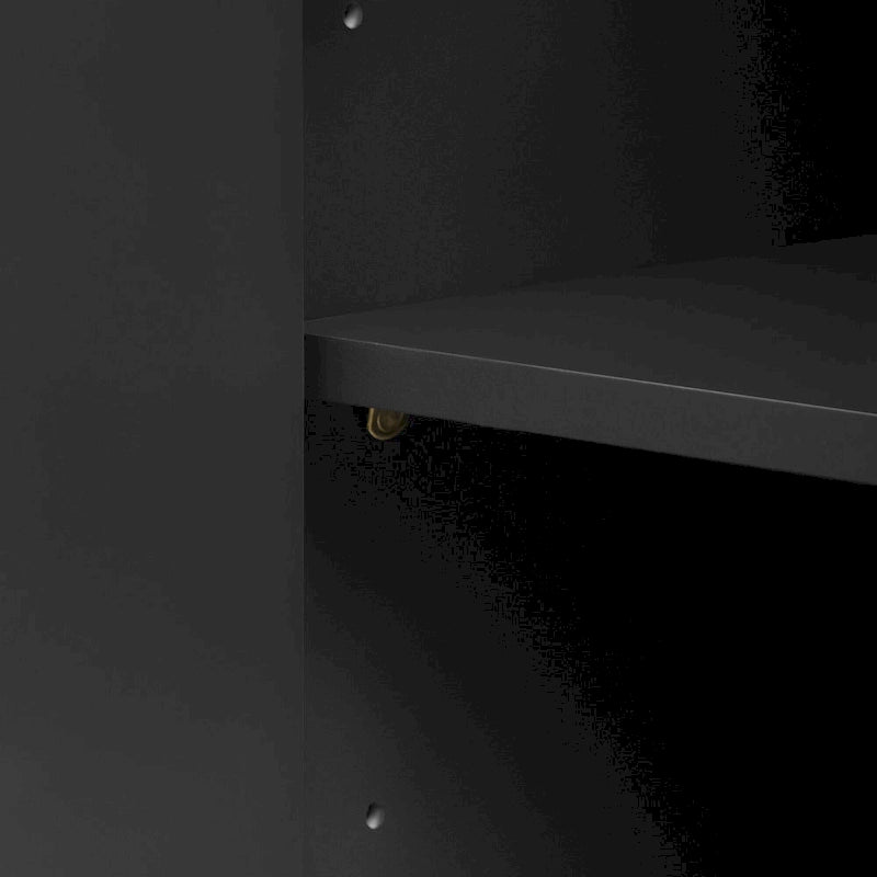 Armoire à 4 portes avec étagères réglables Bleu marine / Blanc / Noir