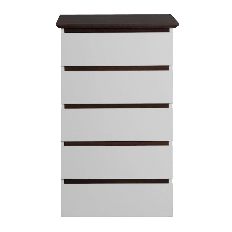 Commode blanche à 5 tiroirs, style moderne, simple