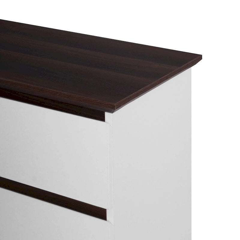 Commode blanche à 5 tiroirs, style moderne, simple