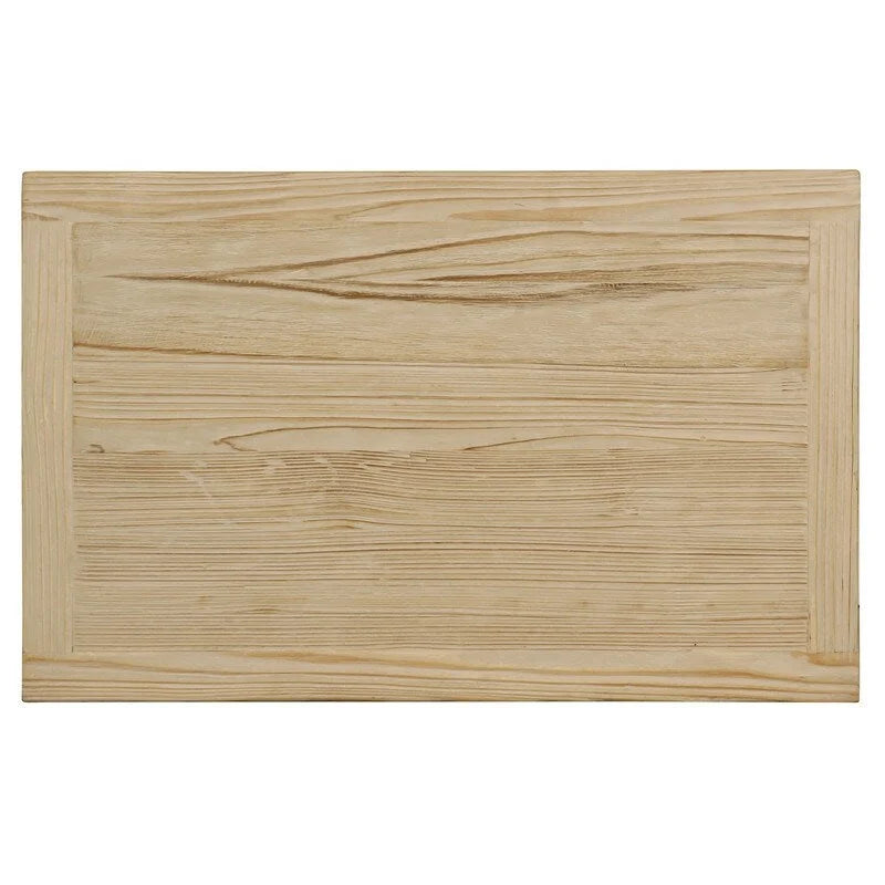 Chevet beige 4 tiroirs, finition pin vieilli, simple