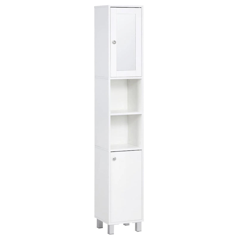 Meuble de rangement haut de salle de bain blanc avec miroir – 1 personne