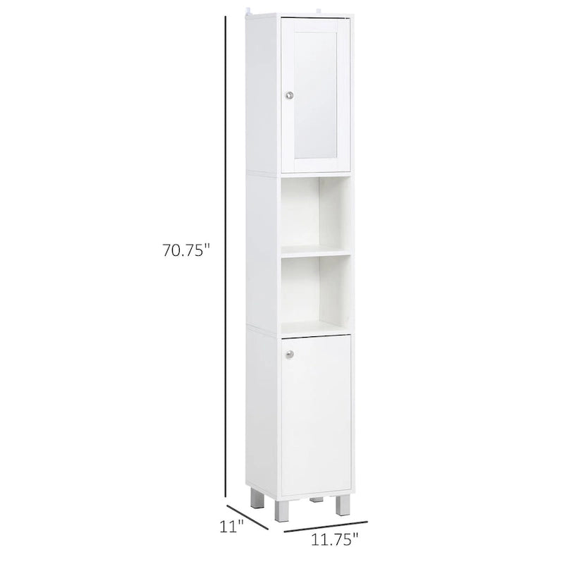 Meuble de rangement haut de salle de bain blanc avec miroir – 1 personne